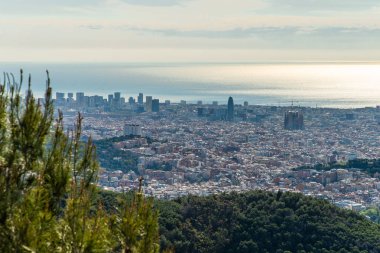 tibidabo, İspanya Barselona panoramik görünüm