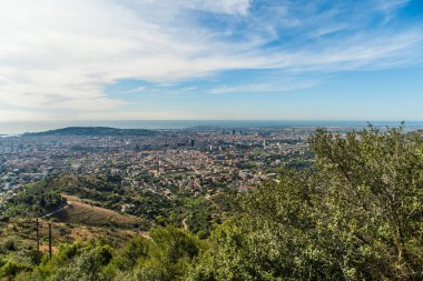 tibidabo, İspanya Barselona panoramik görünüm
