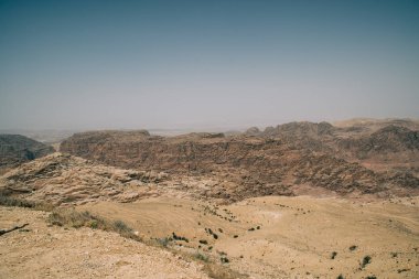 Ürdün, - mayıs 2019: Ürdün'de Wadi Rum Çölü ve Dağları Manzarası
