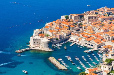 Eski kent ve Adriyatik denizi, Dalmaçya ve Hırvatistan ile Dubrovnik 'in çarpıcı manzarası