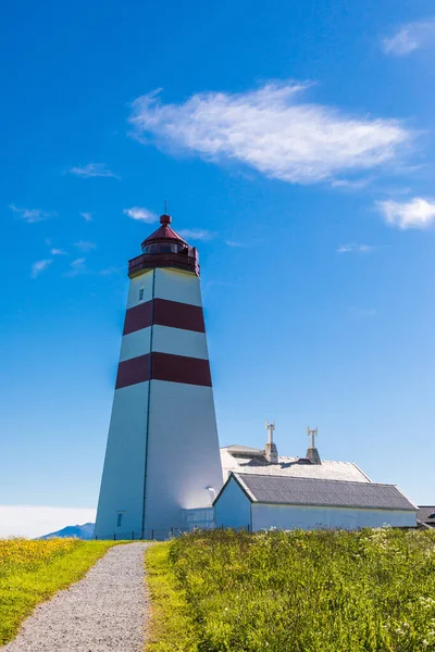 Alnes Lighthouse Clear Sky Godoy Island Alesund Norway — Stock Photo, Image