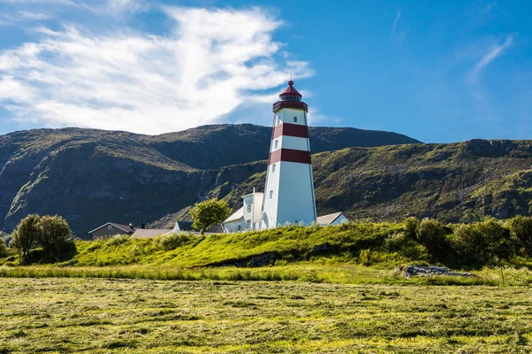 Alnes Lighthouse Clear Sky Godoy Island Alesund Norway — Stock Photo, Image