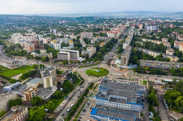 Panoramatický Letecký Pohled Domy Historickém Starém Okrese Lvov Ukrajina Lvov — Stock fotografie