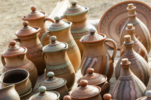 Ceramic clay jugs and pots, tableware