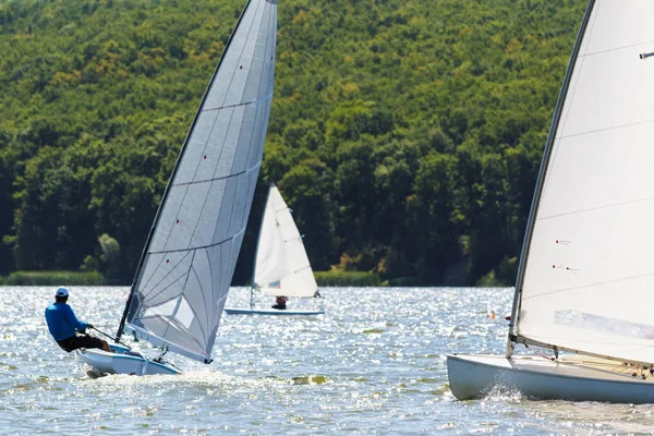 Jacht Wedstrijden Het Meer — Stockfoto