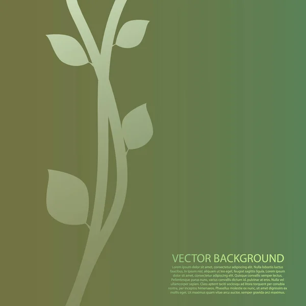 Rama de árbol con hojas — Vector de stock