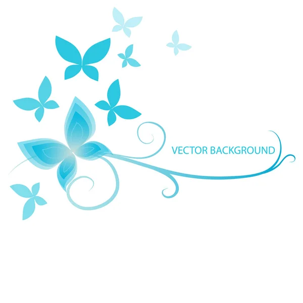 Background with  blue butterflies — Stock Vector