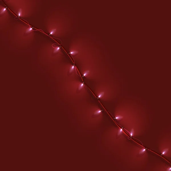 红色背景上的灯,明亮的灯光 — 图库矢量图片