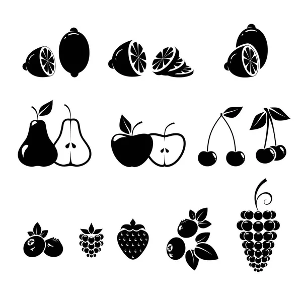 Colección de iconos de frutas — Archivo Imágenes Vectoriales