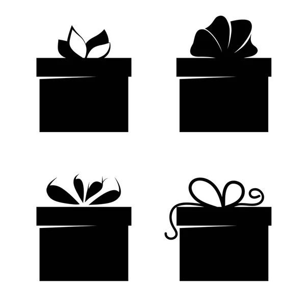 Pictogram set van geschenkdozen op een witte achtergrond. Vector — Stockvector
