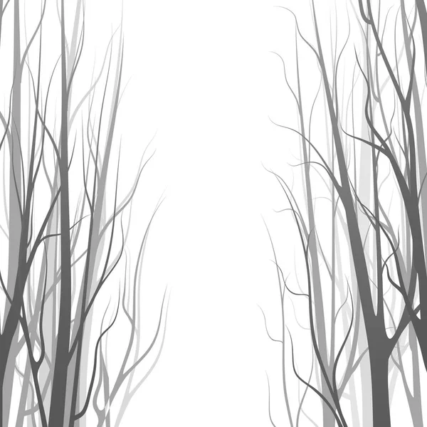 Fondo con bosque, silueta de árboles. Ilustración vectorial sobre fondo blanco . — Vector de stock