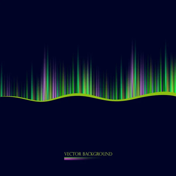 Hintergrund mit nördlichem Glanz. Farbige Strahlen auf dunklem Hintergrund, Vektor — Stockvektor