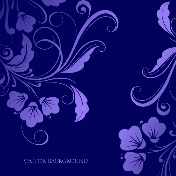 Blue background with a floral pattern, background with an ornament. — Stock Vector