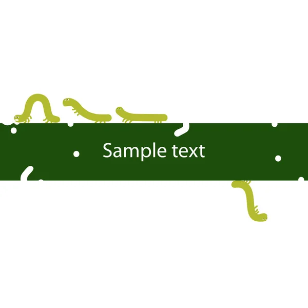毛虫が這う面白い毛虫、ベクトル、キャタピラは穴を作る — ストックベクタ