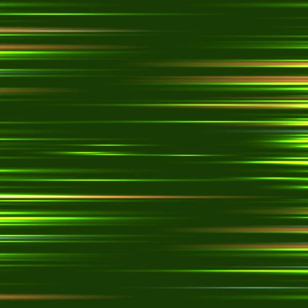 Grøn baggrund med neonlinjer. grøn lyslinie. Vandrette linjer – Stock-vektor