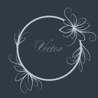 Yaprakları ve bukleleri ile vektör çerçeve. Dekoratif çerçeve