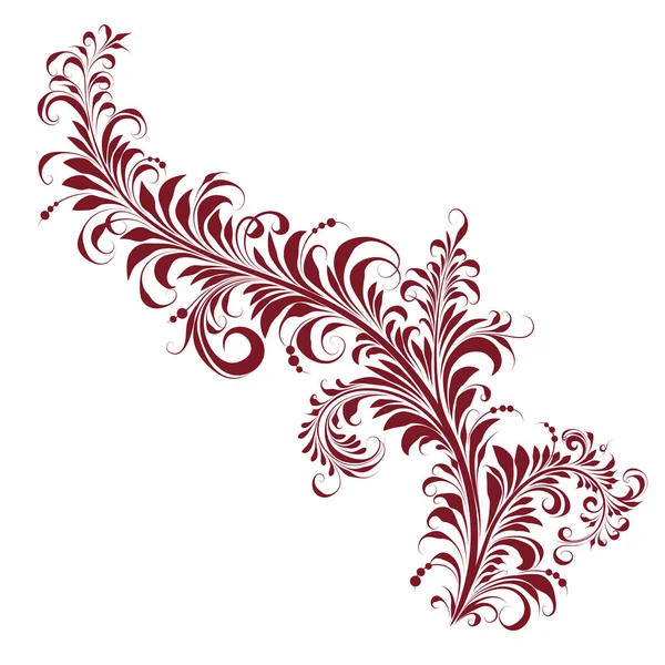 Beyaz arka planda resim, kırmızı süsleme, khokhloma,