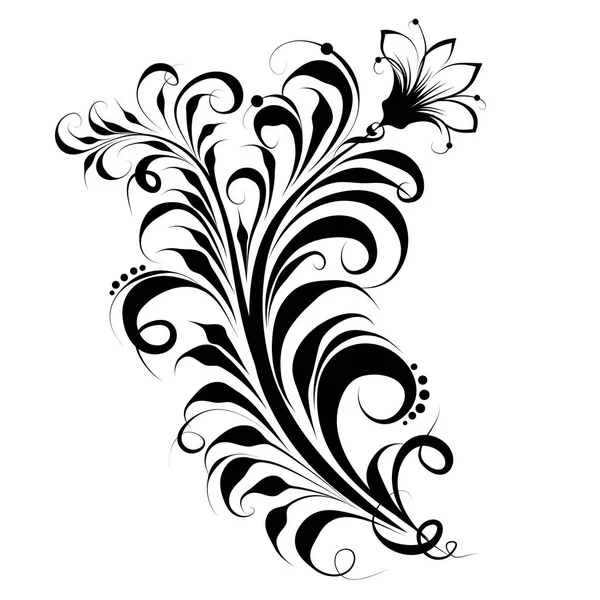 Adorno ruso, flor de Khokhloma, patrón sobre fondo blanco . — Vector de stock