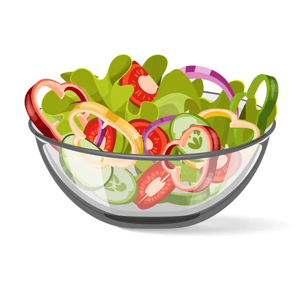 Salata sebze, vektör. Bir kase de Salata