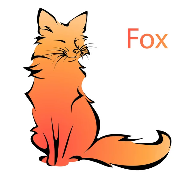 Imagem de uma raposa vermelha. Imagens vetoriais de uma raposa. Tatuagem, desenho — Vetor de Stock