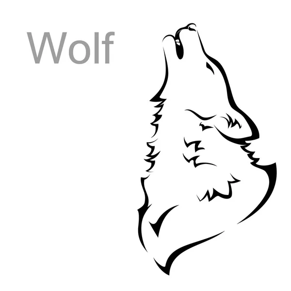 Imagem de uma cabeça de lobo, imagem vetorial, tatuagem . —  Vetores de Stock