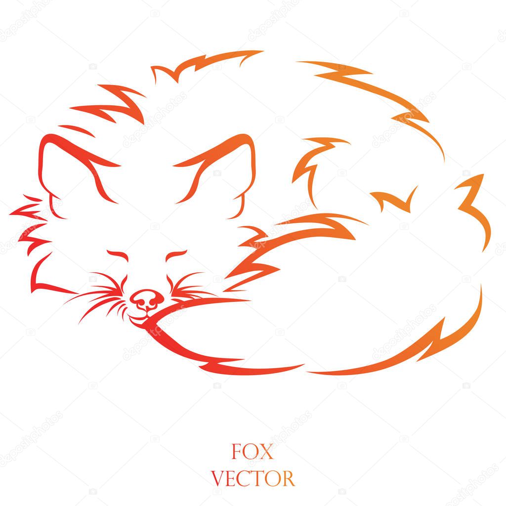  red fox, element for design, print. vector illustration