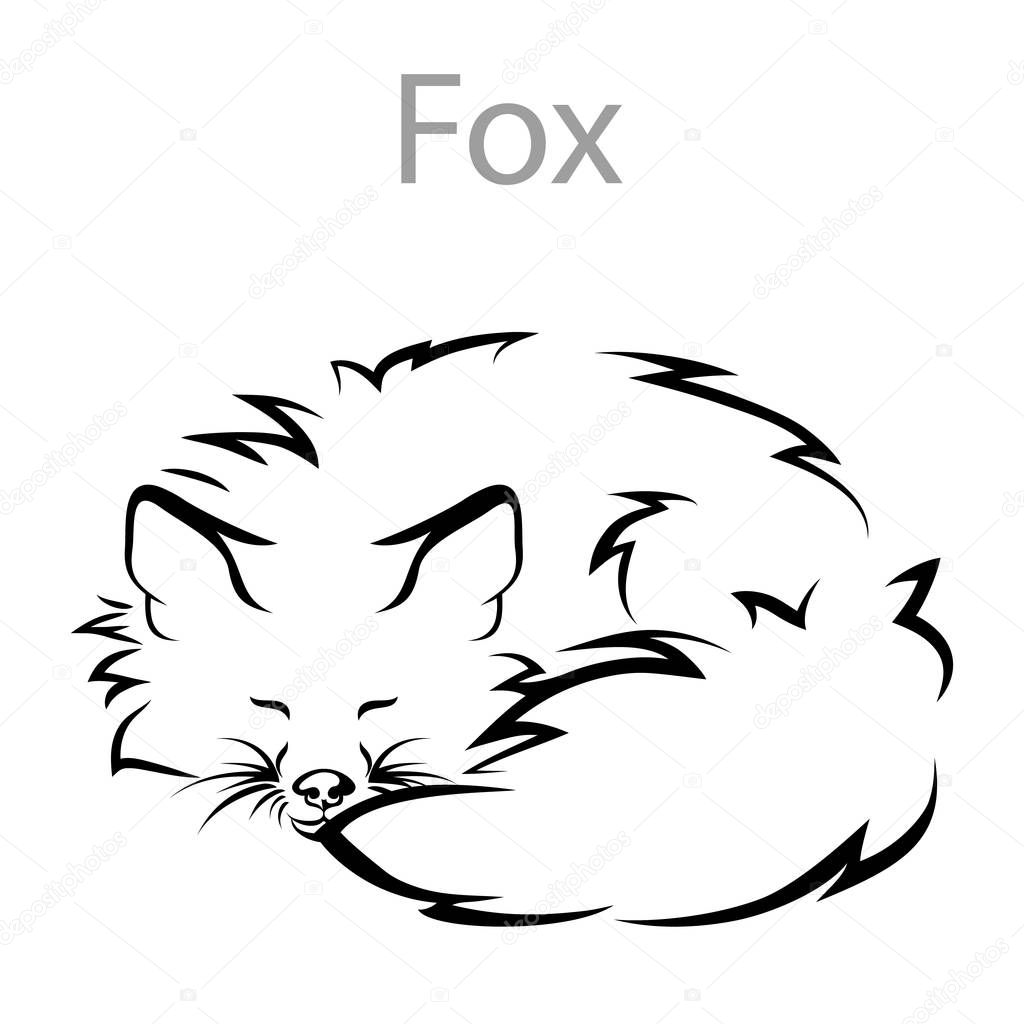 fox, element for design, print. vector illustration