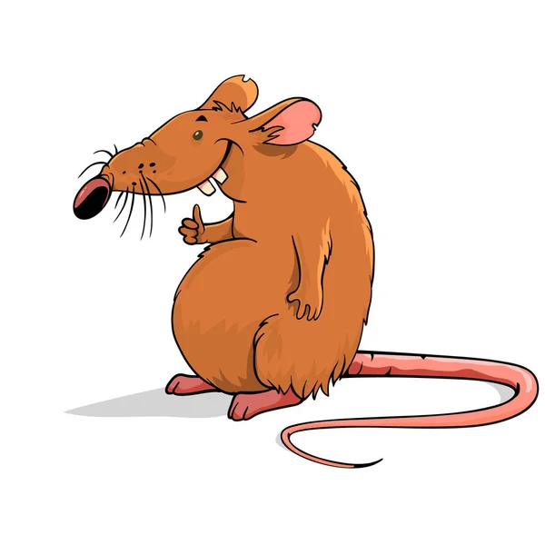 Yellow Rat White Background Cartoon Rat Standing Vector Rat — Stock Vector