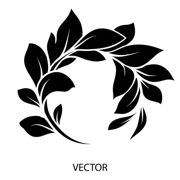 Лист Силуэт Белом Фоне Векторная Иллюстрация — стоковый вектор