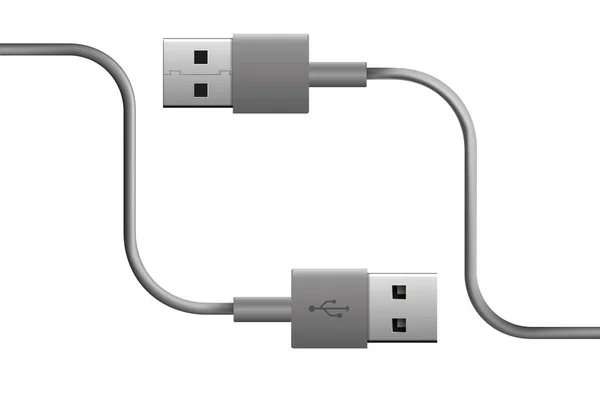 Vector usb plug. Cable USB, ilustración vectorial — Archivo Imágenes Vectoriales