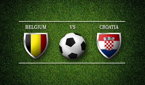 Calendario Partidos Fútbol Bélgica Croacia Banderas Países Pelota Fútbol Representación —  Fotos de Stock