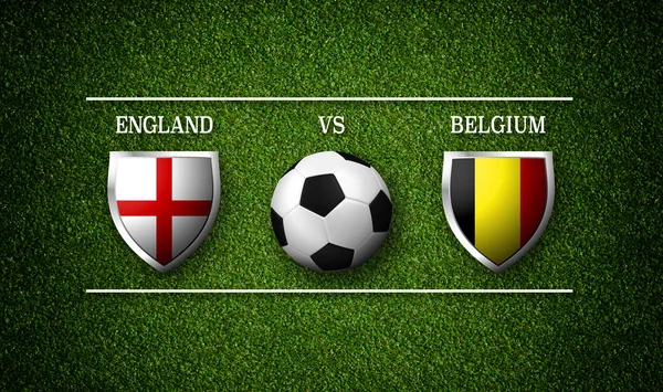 Calendario Delle Partite Calcio Inghilterra Belgio Bandiere Dei Paesi Pallone — Foto Stock