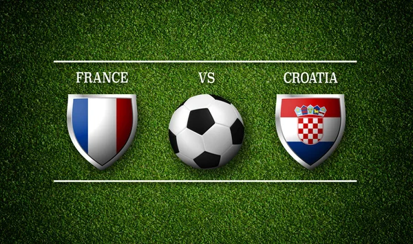 Calendario Partidos Fútbol Francia Croacia Banderas Países Pelota Fútbol Representación —  Fotos de Stock