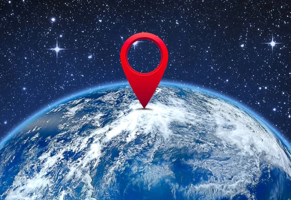 Harita üzerinde kırmızı pin — Stok fotoğraf