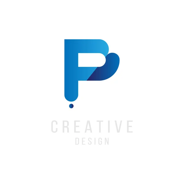 Letra Original Color Azul Para Logotipo Plantilla Diseño Logotipo Signo — Vector de stock