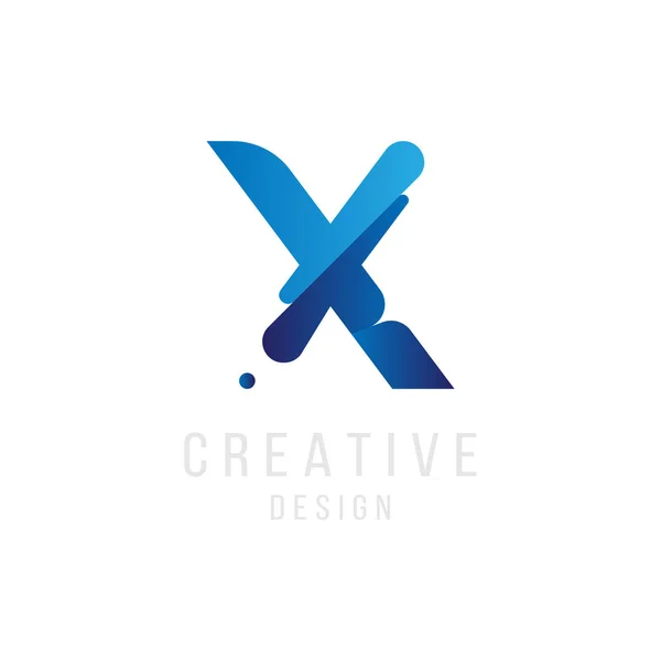 Originele Letter Blauwe Kleur Voor Logo Vector Teken Logo Ontwerpsjabloon — Stockvector