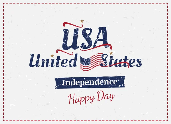 Celebrate Happy 4Th July Independence Day Vintage Retro Greeting Card — Stock Vector