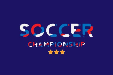 Futbol Şampiyonası. Banner şablon yatay biçimi ile bir arka plan üzerinde orijinal metin.