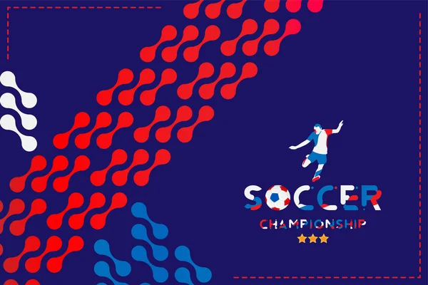 Campionato Calcio Modello Banner Formato Orizzontale Con Pallone Calcio Testo — Vettoriale Stock