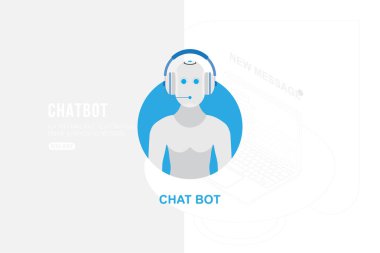 Simge sohbet etmek ile çizim izometrik stil ve dizüstü bir anahat arka plan üzerinde yeni haber. 3D çizim Eps10 düz.