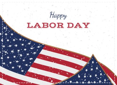 Doğum günün kutlu olsun. Amerika Birleşik Devletleri ulusal bayrak ile tatil tebrik kartı. Düz vektör çizim Eps10.