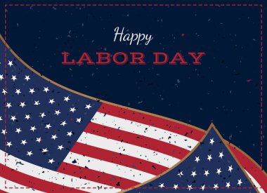 Doğum günün kutlu olsun. Amerika Birleşik Devletleri ulusal bayrak ile tatil tebrik kartı. Düz vektör çizim Eps10.