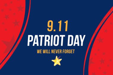 11 Eylül yurtseverlik gün. 2001 biz asla unutmayacağım. Tipografi poster şablonu. Amerikan halkının bellek gününün ana başlık. Düz öğe Eps 10.