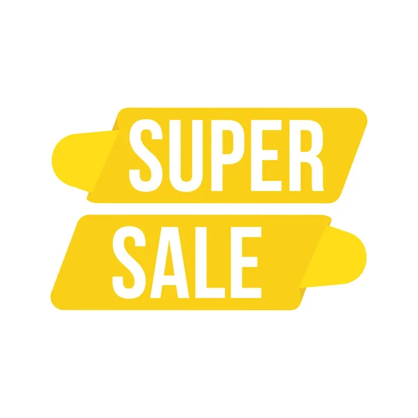 Super Sale Discount Étiquette Jaune Illustration Vectorielle Plate Eps10 — Image vectorielle