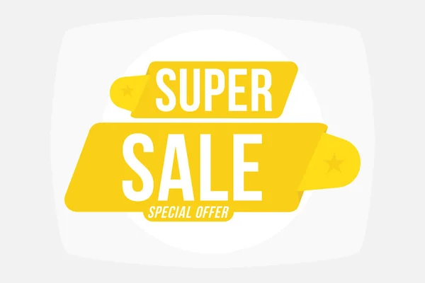 Super Sale Discount Yellow Tag Flat Vector Illustration Eps10 — Stock Vector