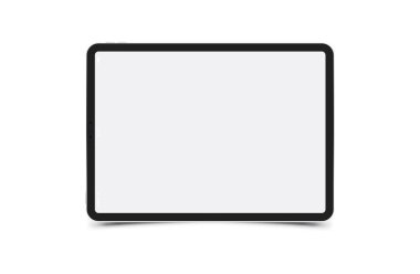 Mock-up gerçekçi siyah Tablet beyaz bir arka plan üzerinde. Düz vektör çizim Eps 10.