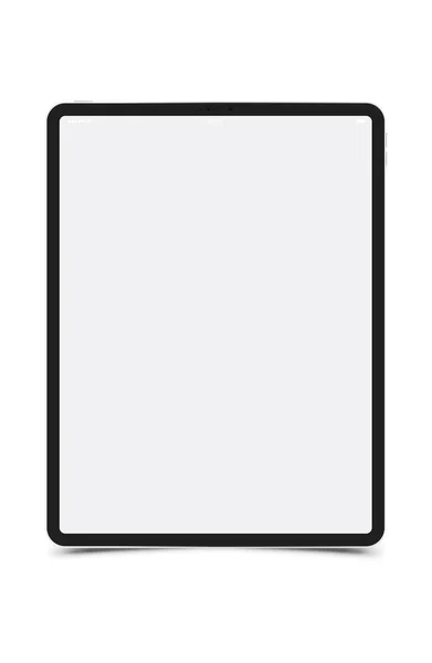 Tablette Noire Réaliste Maquillée Sur Fond Blanc Illustration Vectorielle Plate — Image vectorielle