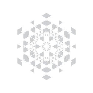 Geometrik ve simetrik bir tasarımda etnik sembolü