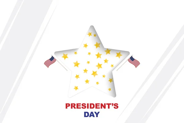 Happy Presidents Day Usa Template Design Element Star Usa Flag — Stock Vector