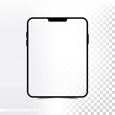 Şeffaf ekran ve arka plan ile mockup yeni sürümü Tablet